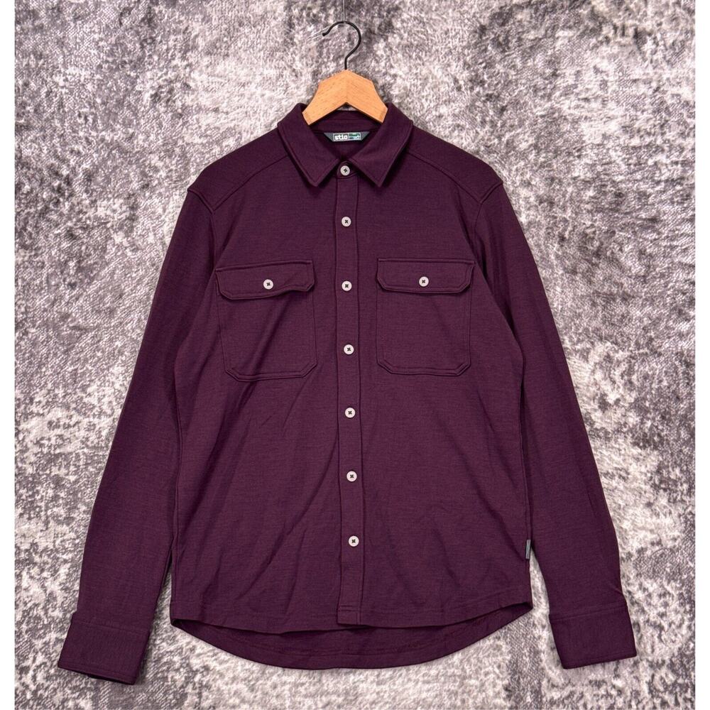 STIO Shirt Small Mens Alpin Midweight Merino Button Up Long Sleeve